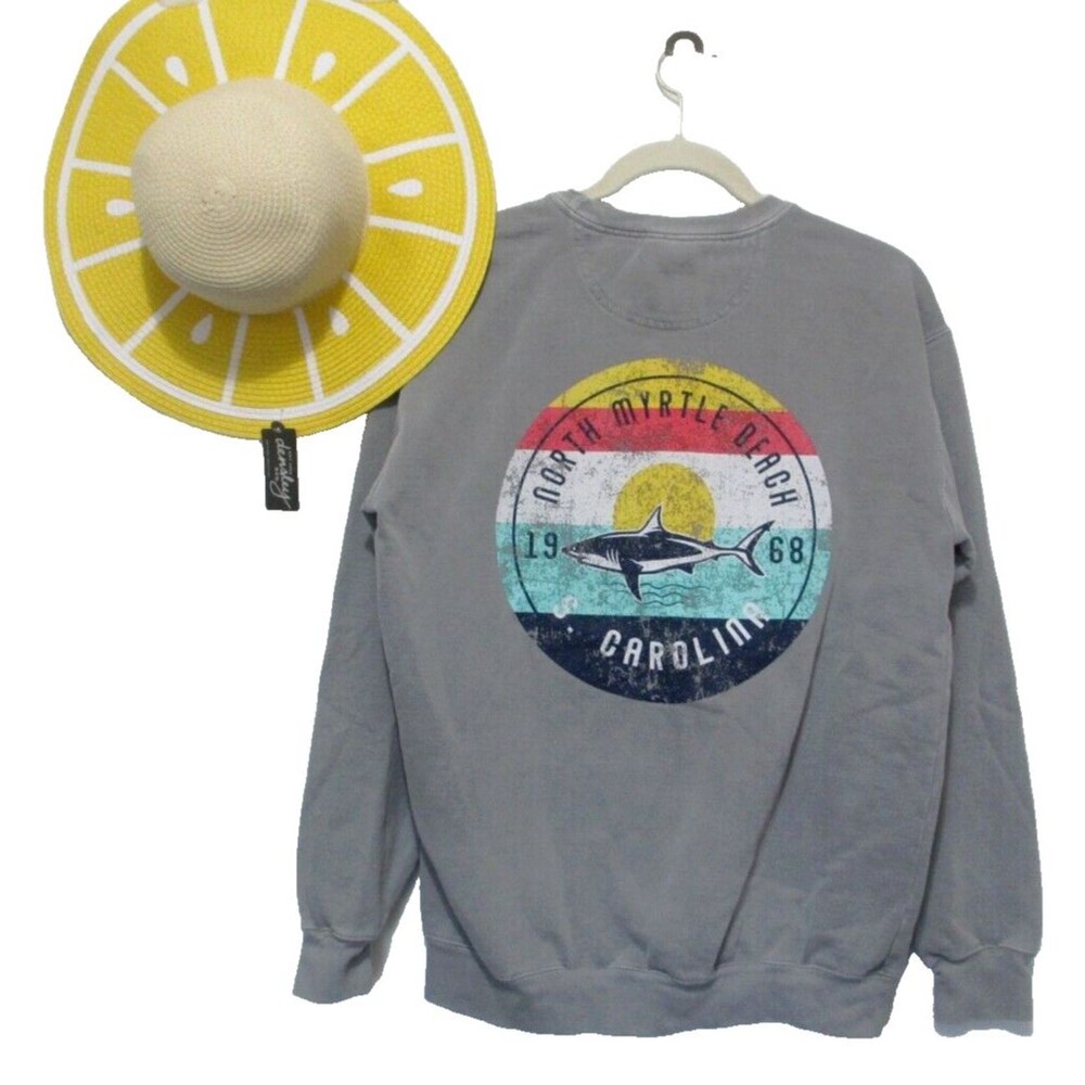 NEW MYRTLE BEACH SWEATSHIRT & SUN HAT LOT Women Size M